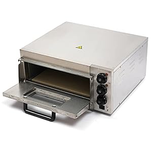 Acesunny Aluminium pizzaoven met bakkamer elektrische mini-oven roestvrij staal pizzaoven elektrische oven 2000 W roestvrij staal 12-14 inch pizza bakker (1 laag)