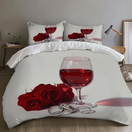 Funda Nordica Textura Floral de Terciopelo Juego de Cama Antialérgica Funda Nórdica Suave Microfibra 150x220 cm Ropa de Cama con Cierre de Cremallera Oculta Granate