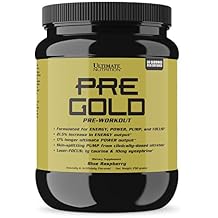 Ultimate Nutrition PRE Gold Preworkout Powder with Beta Alanine, Taurine, Citrulline, Vitamin C and Vitamin B6 - Pre Workout Energy Drink Supplement, 30 Servings, Blue Raspberry