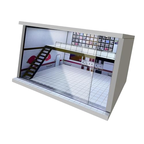 Vitrine de garage à l'échelle 1/64, 1/36 et 1/32 avec éclairage LED pour parking miniature