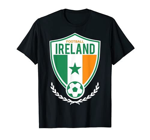 Trendy Ireland Soccer Shield T-Shirt, Black