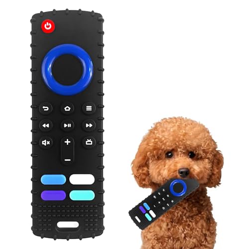 Puppy Toys for Teething Remote Control Teether for Small Dogs Puppy Teething Toy for Boredom & Stimulation BPA-Free (Black)
