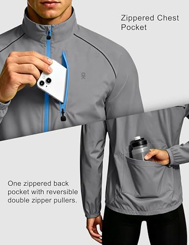 Image of Little Donkey Andy Men's Cycling Jacket, Waterproof Lightweight Windbreaker, Packable