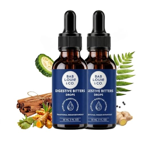 Image of Bablouie Botanicals Digestive Bitters Drops | Supports Everyday Digestion & Post-Meal Comfort | Bitter Root & Indian Spice Extract | Non-Alcoholic | 30 ml (20-40 Day Supply), Pack of 2