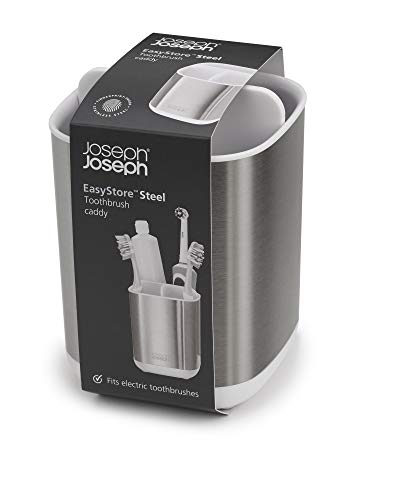 Joseph Joseph Easy-Store - Kompakter Zahnbürstenhalter Caddy für das Badezimmer - Edelstahl – Ansicht 2