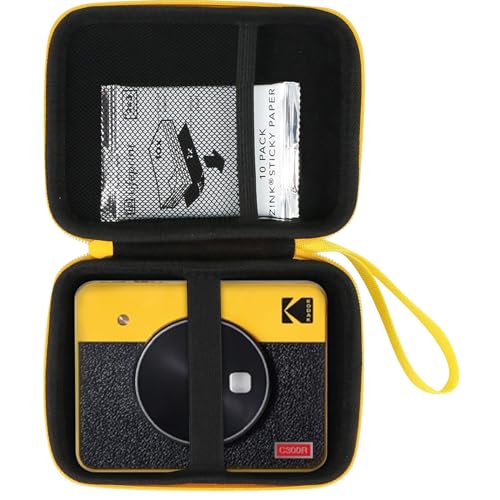 Aenllosi Estojo rígido compatível com impressora fotográfica Kodak Mini Shot 3 retrô e quadrada, suporte para cartuchos de filme (apenas capa, preto)