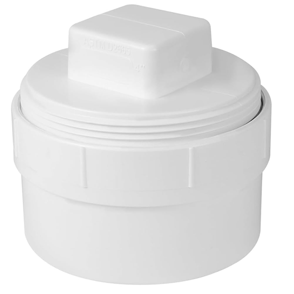 Jnchdghwa Women's White Enhanced Drainage Pvc Sewer Cleanout Adapter 4" With Cap-Dwv Flush System For Outdoor, Garden, Rv-Drainage Pipe Fitting