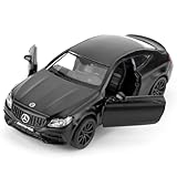 RMZ City 1:36 Benz C63 S AMG Car Model, Diecast Pull Back Model Toy Car, Doors Open, Collection Kids Toy for Aged 3 and up, Gift Black