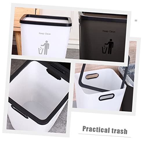 Caneca de basura rectangular blanca de plástico miniatura 7