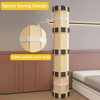 Folding Bed Frame, Natural Solid Wood Bed Frame,Japanese Platform Bed Frame Wooden Slatted Pallet Floor Bed, Roll-Up Slatted, 75" Lx39.4 W