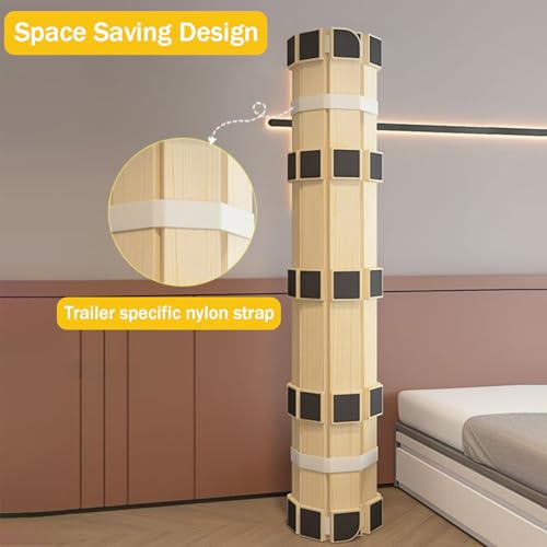 Folding Bed Frame, Natural Solid Wood Bed Frame,Japanese Platform Bed Frame Wooden Slatted Pallet Floor Bed, Roll-Up Slatted, 75" Lx39.4 W