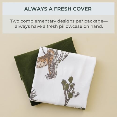 Image of Pobibaby - 2 Pack Premium Toddler Pillowcase - Ultra Soft Jersey Knit - Crib Pillow, Kids Pillow, Travel Pillow Case Cover (Safari)