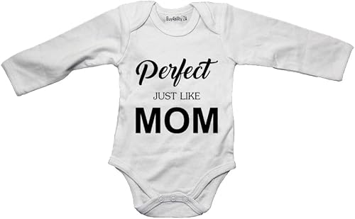 Perfect, Just Like MOM - Baby Grow 12-18 months White Long Sleeve