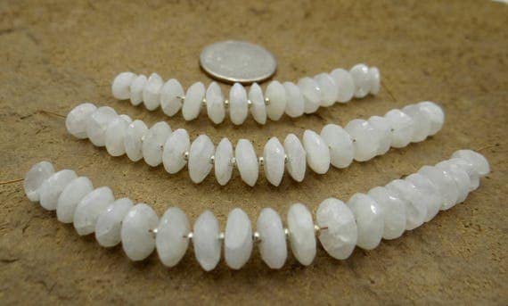 Pierre de lune arc-en-ciel perles rondelles facettées 9x3mm pour création bijoux DIY
