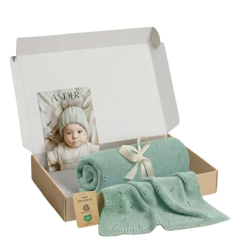 Ander Babydecke Merinowolle 75x100 cm Kuscheldecke für Babys 100% Merino Wolle Baby Decke Neugeborenen Weiche Atmungsaktive Geschenkidee - Baby Zubehör