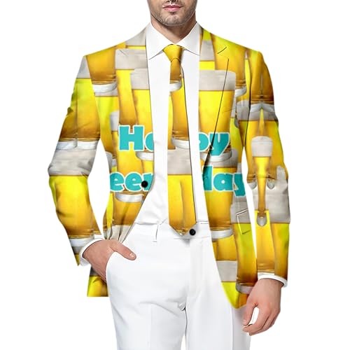 Chaqueta de traje de cerveza para hombre esmoquin elástico y blazer divertido