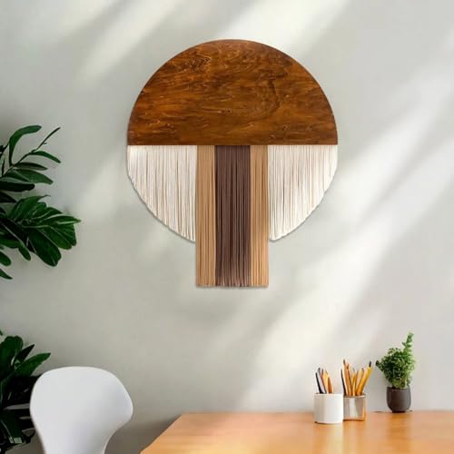 Tapiz de macramé bohemio para transformar la pared de tu dormitorio con borlas 8