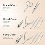 FAMILIFE Manicure Set, Nail Clippers Pedicure Tool, 8 pcs Stainless Steel Manicure Kit Professional Grooming Tool, Nail Kit with Portable Brown Leather Travel Case Luxury Gifts for Men - Image 3
