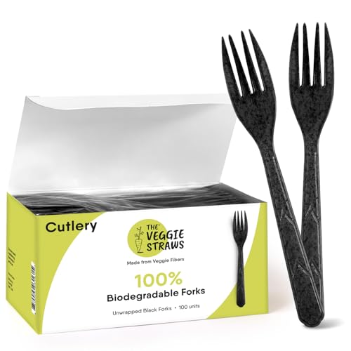 La Mejor Lista de Tenedores para bogavantes - solo los mejores. 46 Juego de tenedores negros biodegradables 100% de calidad premium hechos de fibras vegetales, 100 piezas de 17 cm de largo, tenedores resistentes y sin astillas, eco-amigables,...
