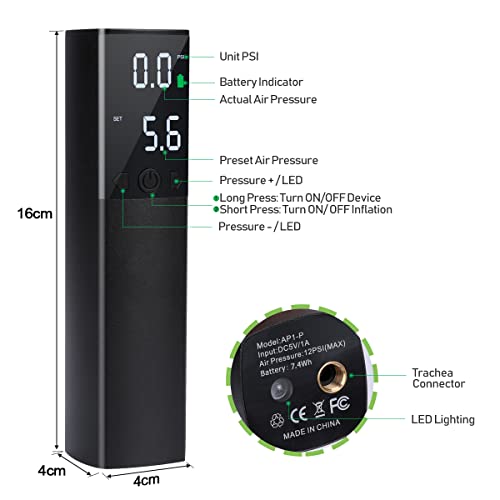 Deeplee Electric Ball Pump with LED Digital Display, Battery Powered for Soccer Football Basketball Volleyball Rugby Balloons and Swimming Ring Deeplee Electric Ball Pump with LED Digital Display, Battery Powered for Soccer Football Basketball Volleyball Rugby Balloons and Swimming Ring