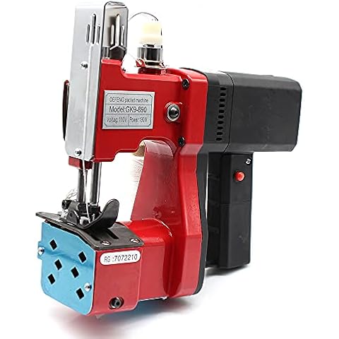 Industrial Portable Electric Bag Stitching Closer Portable 110V Sack Closer Electric Bag Sewing Machine Leather and Canvas Sewing Machine Maximum thickness: 6mm 15000 rpm Cover