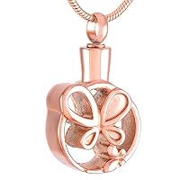 Minicremation Ciondolo Farfalla In Acciaio Inox Per Ceneri | Gioiello Commemorativo Per Ricordo Di Persone Care O Animali Domestici - 5