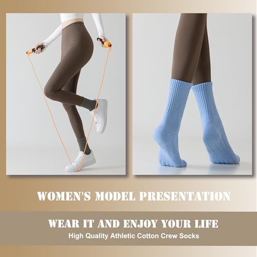 MAGIARTE Unisex Athletic Thick Cushioned Mini Crew Cotton Socks Running Hiking Multi Sports Socks for Men & Women 3/5 Pack4