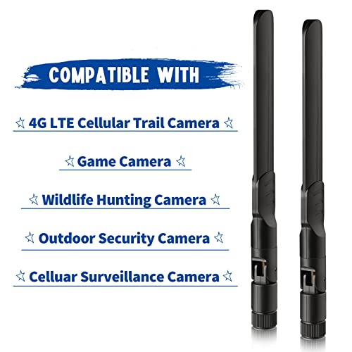 Bingfu 4G Lte Cellular Trail Camera Antenna 8Dbi Rp-Sma Male Antenna (2-Pack) Compatible With Spypoint Link Micro Solar Evo Link S Dark Flex Wildlife Hunting Game Cam Outdoor Mobile Security Camera #TOP4