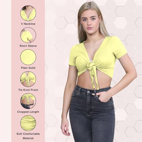 Torera de manga corta para mujer cárdigan corto amarillo talla grande 52-54 4