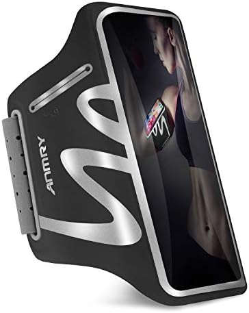 ANMRY Running Phone Armband for iPhone 11 Pro Max Xs Max XR X 8 7 6s Plus ,Galaxy S10 S9 S8 S7 S6 Edge Note 10 9, LG G6 G5, Phone Running Holder for Running Hiking Biking with Key Holder - Black