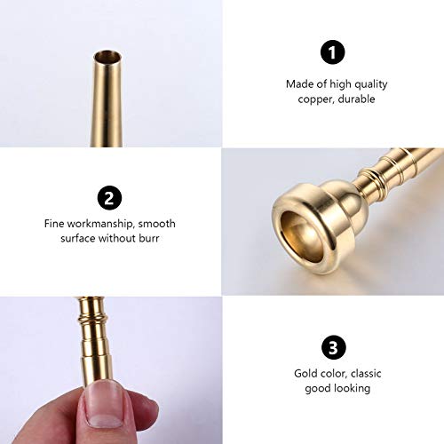 Milisten Accessories Mouthpiece Lightweight Copper Mouthpiece Replacement Compatible With Bach Conn King For Beginners Golden Trumpet Trumpet Accessories #TOP4