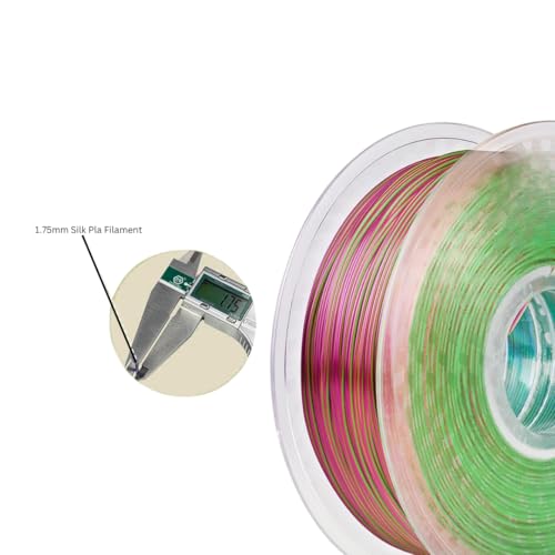 Image of FiLAMONT PLA Silk Filament 1.75mm, 3D Printer Filament, Shiny Silk 1.75 PLA Filament, 1kg(2.2Lbs) /Spool (Silk Red Blue Green)