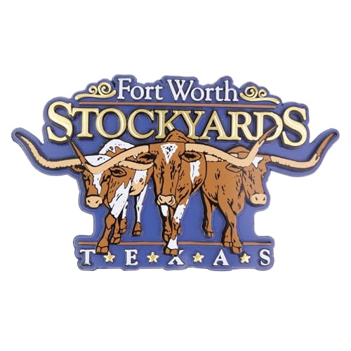 Imán de goma Fort Worth Stock Yards con Longhorn