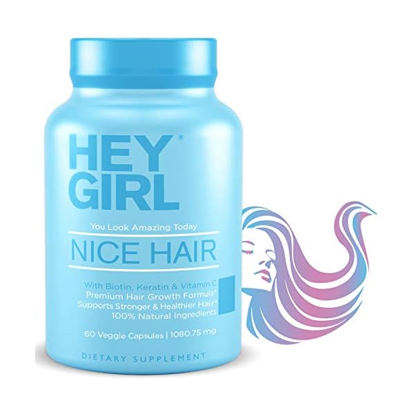 Hair Vitamins To Help Thinning and Fallout - Hair Supplement To Grow Hair Faster, Stronger & Have Healthy Skin & Nails - Scientifically Made With Biotin, Keratin, Folic Acid, Vitamin B, C, 60 Capsules