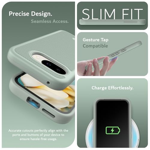Image of TUDIA MergeGrip Magsafe Compatible for Google Pixel 9a Case - Green Lily