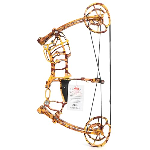 Compound Bow Dual-Purpose for Arrows and Steel Balls 80% Let-Off 30-55lbs Draw Weight for Adults & Beginners Target Practice & Outdoor Shooting Kit (Yellow)
