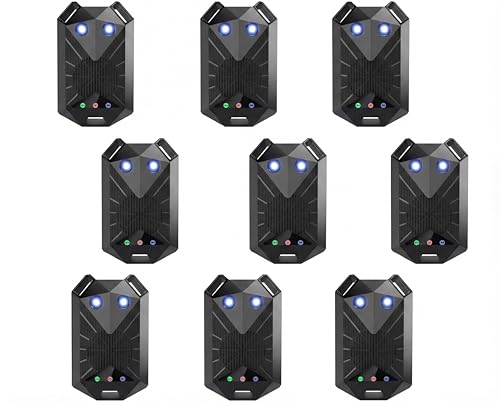 Mysora Paquete de 9 repelentes de roedores para motores de coche, tres modos de fuente de alimentación, repelente de ratones, funciona con pilas, enchufe ultrasónico, disuasorio de ratas, ratones