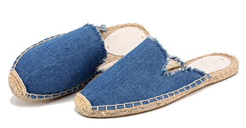 Image of Women's Simple Mule Breathable Flat Espadrilles Shoes, Pure Color Mules