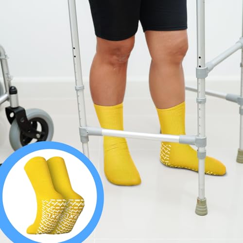 Image of Foaincore 12 Pairs 2XL 3XL 4XL Non Slip Hospital Socks with Grips for Men Women Extra Wide Single Tread Slipper Socks