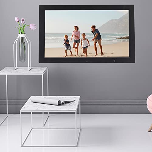 Porta-retratos Digital Eletrônico, Porta-retratos Digital de 19 Polegadas, Música de Fundo, Brilho A