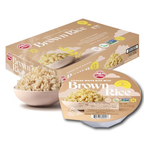 OTOKI Korean Sprouted Brown Rice, Premium Whole Grain Rice Bowls, Gluten-Free & Vegan, Ready in 2 Minutes, 7.41 oz (Pack of 12)