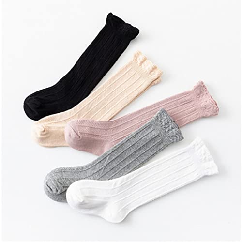 Baby Girls Boys Knee High Socks Cotton Newborn Infants Toddlers Knit Ruffled Stockings2