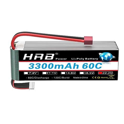 HRB 6S 3300mAh 22.2V 60C RC Lipo Battery (1 Pack)