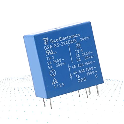 Relais PCB OSA-SS-224DM5 24V CC 2 NO 6 broches pour circuits imprimés 5A