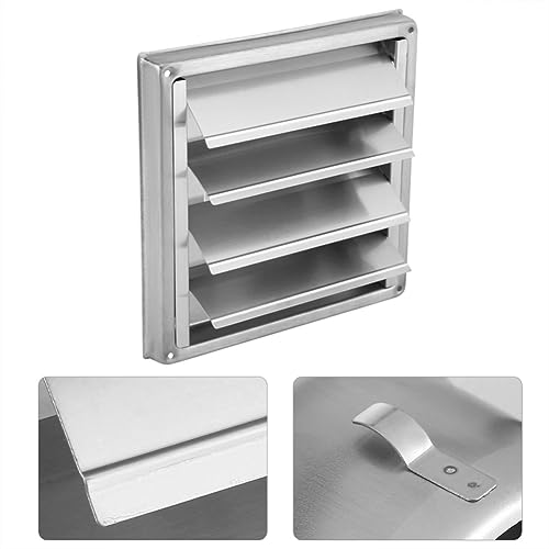 Ventilación de pared exterior cuadrada en acero inoxidable con salida ajustable para cocina y baño miniatura 6