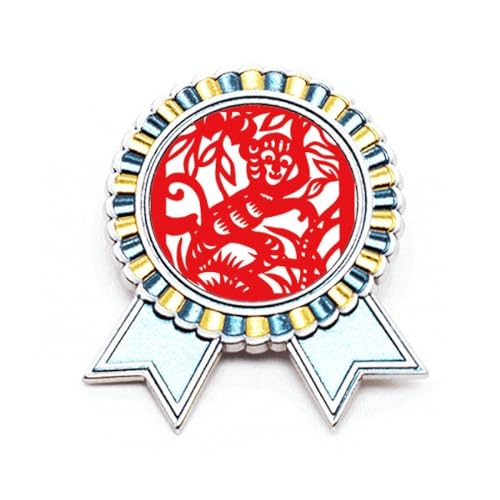 Broche singe du zodiaque chinois en métal taille M en papier découpé