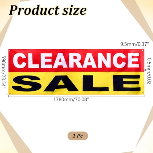 WADORN 60x178cm Großes Abverkaufsbanner Mit Metallösen Wiederverwendbares Wetterfestes Polyesterbanner Für Den Innen Und Außenbereich Geeignet Für Einzelhandel Geschäfte Garagen Und Märkte