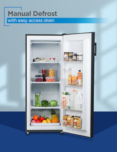 BLACK+DECKER 8.5 Cu. Ft. Upright Freezer, Stand Up Freezer with Mechanical Temperature Control, Freezer Upright with 3 Shelves and 4 Door Bins, Manual Defrost, R600a Refrigerant, BUF850LB, Black on Fridge.com