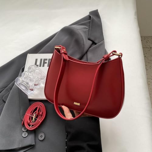 Aucuu Handtasche Damen, Umhängetasche Damen Klein Handtasche, Y2K Crossbody Bag, PU Leder Schultertasche, Mini Hobo Bag mit 2 Schultergurten für Dating Party Einkaufe, Bolso vintage
