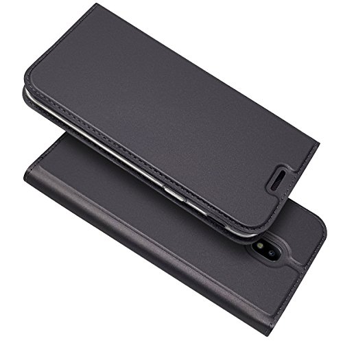 Copmob Funda Samsung Galaxy J3 2017,Ultradelgado Flip Libro Funda de Cuero PU,[Cierre Magnético][1 Ranura][Función de Soporte],Carcasa Case para Samsung Galaxy J3 2017 - Negro